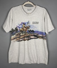 VTG 90s San Segal California Redwoods Native American Horse Nature T-shirt L USA