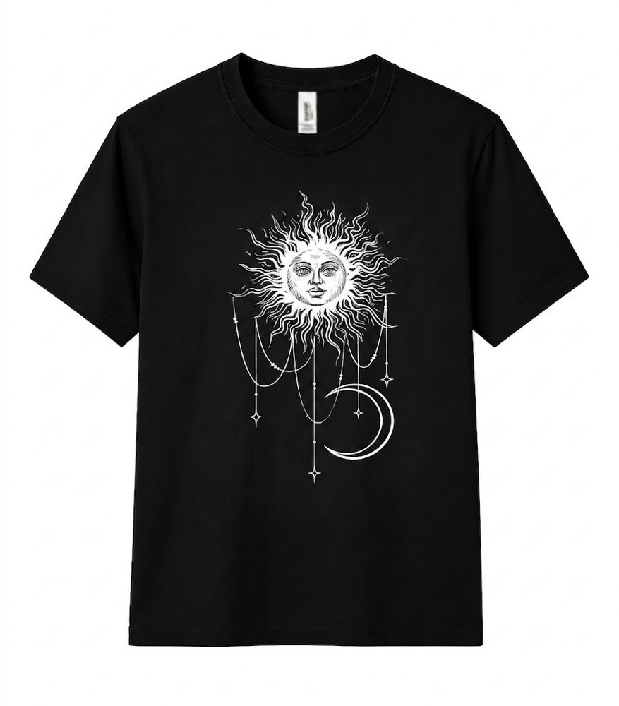 Widows Bay Patricias Tee Celestial Sun Crescent Moon BOHO Graphic Unisex T Shirt