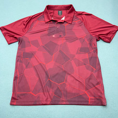 Oakley Men’s 2XL (XXL) Red Graphic/Abstract Golf Polo Short Sleeve Performance