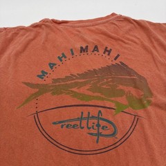Reel Life T-shirt Men L Orange Graphic Priny Logo .#46411