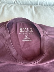 Bylt, Drop Cut Short Sleeve, Lux, Men’s Shirt, Size Large, Maroon, Crew Neck