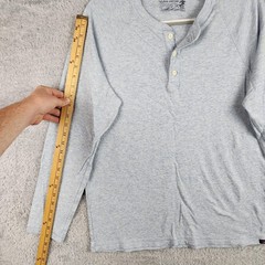 Faherty Shirt Mens Large Gray Cloud Cotton Henley Long Sleeve Soft Pima Modal