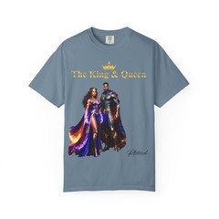 Fantasy Royal Couple T-shirt | Regal Purple Cloak Illustration
