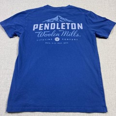 Pendleton Shirt Mens Medium Blue Graphic Tagless Made In Nicaragua Woolen Mills