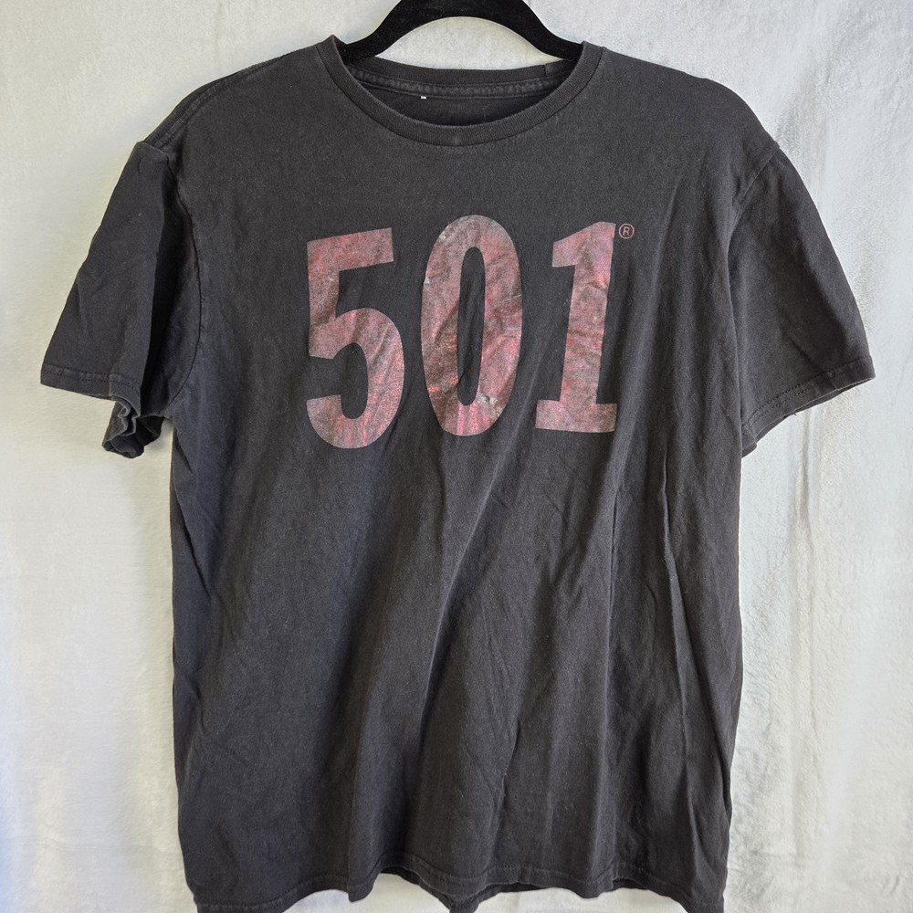 Levis 501 Vintage Style Graphic T Shirt Black Men’s Size Large
