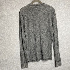 Y2K Express Waffle Knit Henley Shirt Mens Sz S Long Sleeve Heathered Gray Black