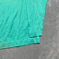 Vintage Rush Fashion Shirt Men Small Green Cotton Ribbed Collar Embroidered Logo