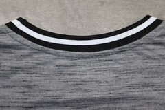 Ecko Unltd. Color Block Contrast T Shirt Adult Size L Gray Striped Crew Neck