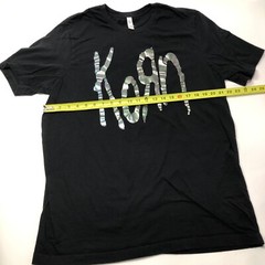 Korn Shiny Oil Slick Band Logo size 2XL XXL Black T Shirt