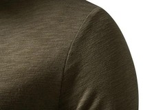 Camisa De Manga Larga Moda Lujo Camiseta Elegante Algodón Cuello V Para Hombres