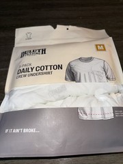 Duluth Trading Co 3 Pack Daily Cotton Crew Undershirts Medium White
