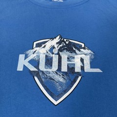 Kuhl Shirt Mens Large Blue Wildfibre Organic Cotton Tee Outdoor Hike Climb