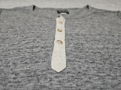 Diesel Industry Henley Stitched Nobel Gray Woven Long Sleeve Shirt SZ Large