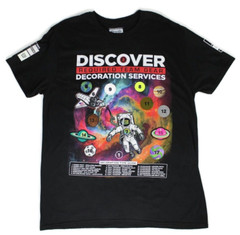 Private Label Space Shuttle Raised Emblems Short Sleeve Black T-Shirt Men’s Sz L