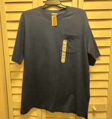 NWT Duluth Trading Co Longtail T Shirt Large Navy Blue Relaxed Fit Pocket Tee