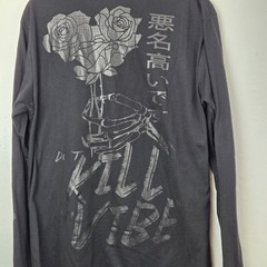 Fresh Laundry Mens Large Black Dont Kill My Vibe Graphic Long Sleeve T-Shirt