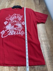Holiday Time Men’s Red Ain’t No Laws Hangin With Claus Christmas Tee Shirt Large
