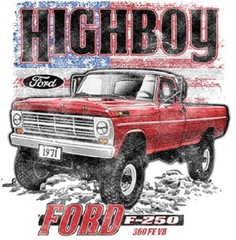 Ford Highboy 4X4 F-250 Pickup Truck Officially Licensed by Ford T-shirt S to 5XL