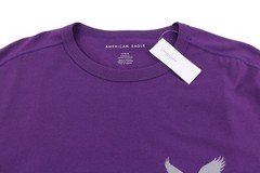 American Eagle Outfitters Classic Fit Men T-Shirt Kurzarm Lilac Cotton Blend