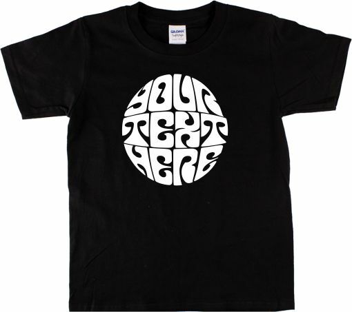 Personalised Retro Psychedelic 60’s T-Shirt – Add Your Own Text, Various Colours