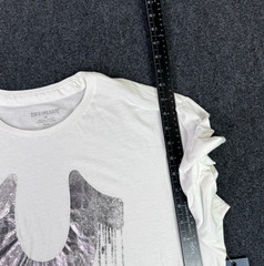 NEW True Religion Mens XL Graphic T-Shirt White Metallic Drippy Horseshoe NWT