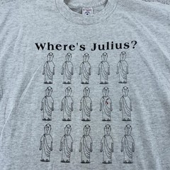 Vintage Where’s Julius Caesar Shirt Mens XL Gray PHS Latin 1997 Waldo Parody 90s