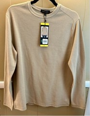 Banana Republic Men’s Waffle Knit Long Sleeve Henley Crew Neck Shirt Size S Tan