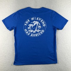 Chubbies Shirt Mens Large Blue The Weekend Has Arrived Palm Tree Graphic Tee