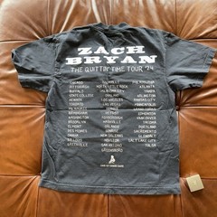 Official Zach Bryan 2024 The Quittin Time Tour Mens Medium T-Shirt Graphic Black