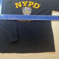 NYPD Mens Long Sleeve Police T-Shirt Navy Yellow Officially Licensed Large 134
