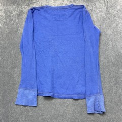 American Eagle Outfitters Thermal Shirt Mens Small Blue Crew Neck Waffle Knit