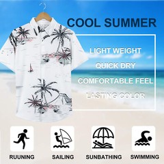 Hawaiian Shirts Men Aloha Summer Casual Beach Button Down Cruise Holiday Party U