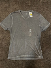 INC International Concepts Solid V-Neck T-Shirt Mens M V-Neck Pull On
