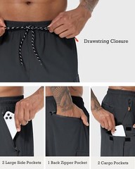 Men’s Cargo Shorts Quick Dry Lightweight Stretch Hiking X-Large, Dark Grey