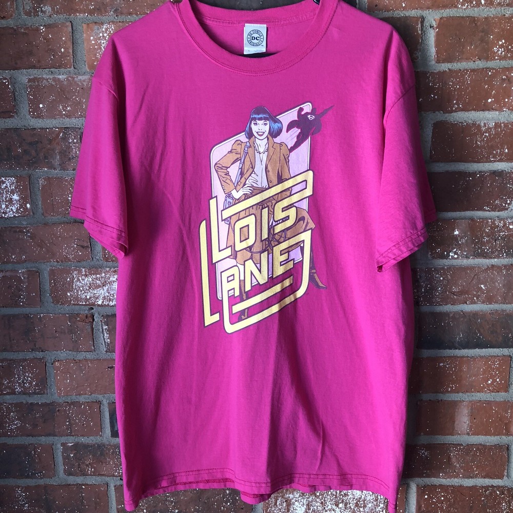 DC Comics Lois Lane Pink T-Shirt Size Large Jerzees Hi Densi-T 