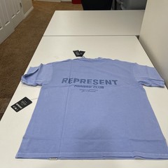 Represent Owners Club Logo Cotton T-Shirt Size M Color Vista Blue