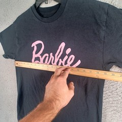 Barbie Mens Black T-Shirt Size Medium Logo Graphic Tee Short Sleeve Crew Neck