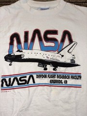 Vintage 1991 NASA Space Shuttle Art T Shirt Mens L White Spaceship Preppy 90s