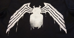 Marvel Spiderman T Shirt Mens Large Black Short Sleeve V Neck Polyester