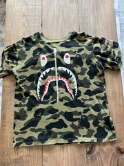 BAPE A Bathing Ape 1st Camo Shark Mouth Zipper Shirt Green Camo Medium Authentic