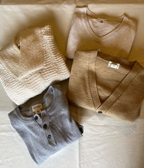 CLUB MONICO MENS SWEATER HAUL XS 4 PC Cardigan V Neck Cable Knit Luxury Clothing