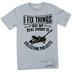 Men’s funny garage diy mechanic T-shirt fix things collect projects Teeshirt