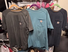 Lot of 10 Carhartt Shirts Relaxed Fit Force Pocket Workwear Mens Size Large