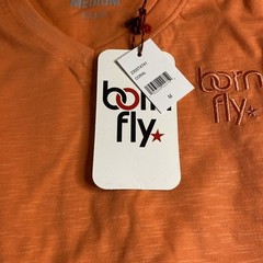 SIZE MEDIUM-BORN FLY-T SHIRT MENS-BRIGHT ORANGE-NEW