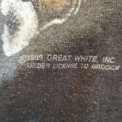 Vtg 1989 Great White Mista Bone Highway Hunter Tour TShirt Brockum XL Faded
