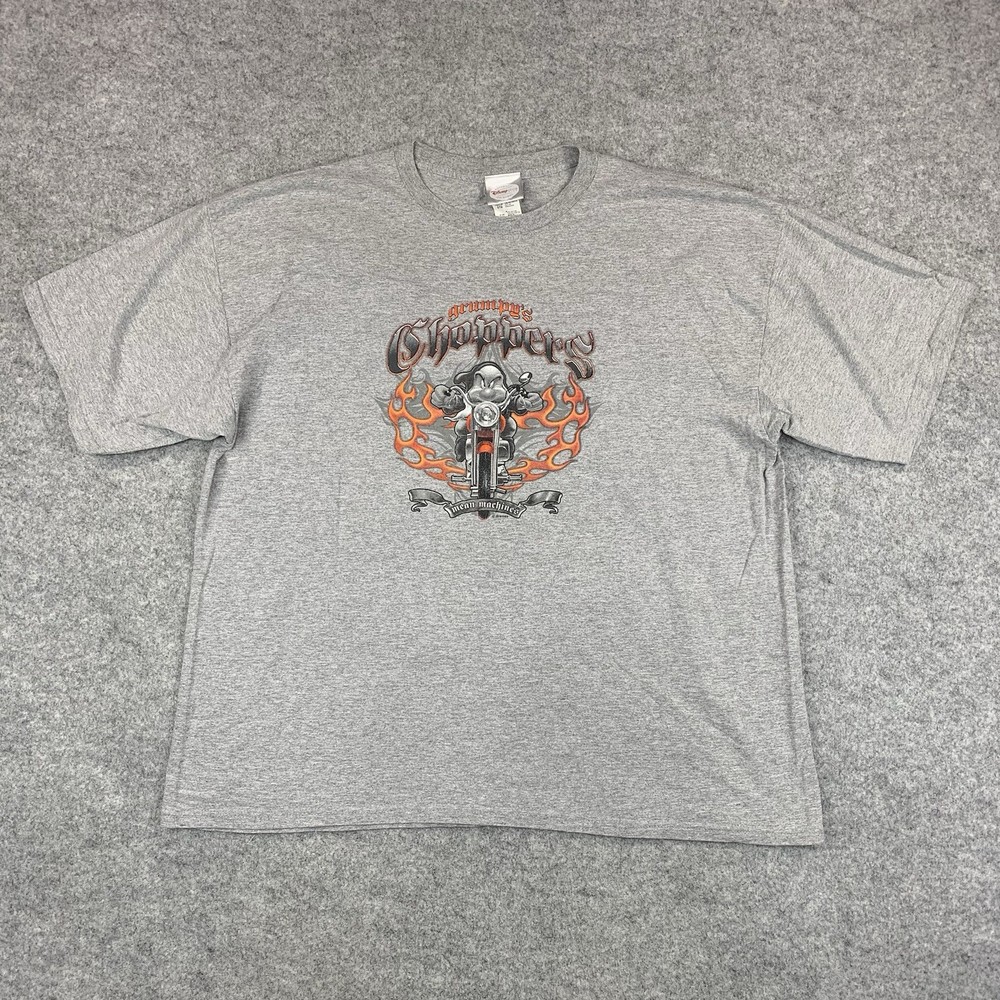 Vintage Grumpy’s Choppers Mean Machines Motorcycle Disney T Shirt Size 2XL