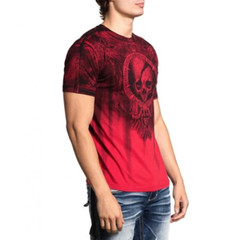 Xtreme Couture Affliction Men’s T-Shirt SHADOW WALKER Red Biker Skull S-5XL