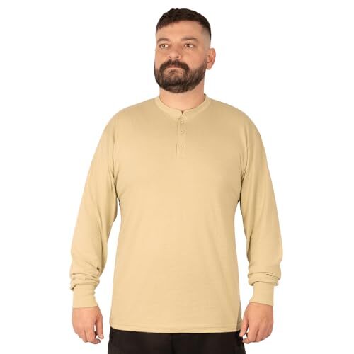 Rothco Desert Sand Long Sleeve Henley T-Shirt 21035 – L