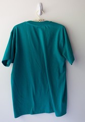 Vintage Charleston T Shirt Teal 90s Neon Sea Shells Coastal Grandma Size Large