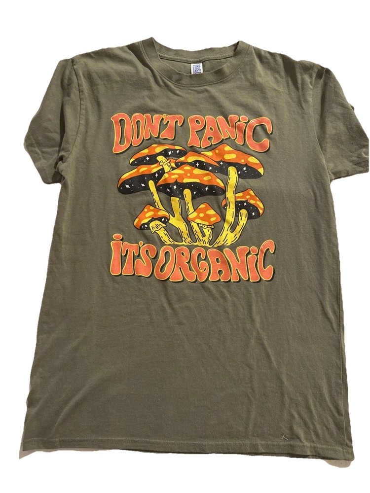 Brisco Brands T Shirt Don’t Worry it’s Organic Mens size medium gray orange